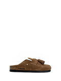 Chinelo Cubanas camel camurça com berloques