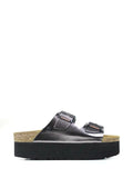 Amália Platform Sandals in Silver Leather
