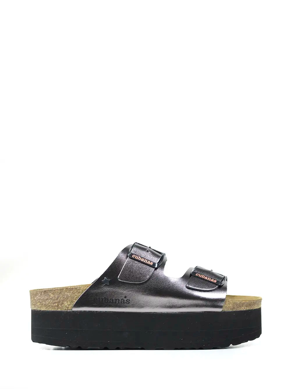 Amália Platform Sandals in Silver Leather