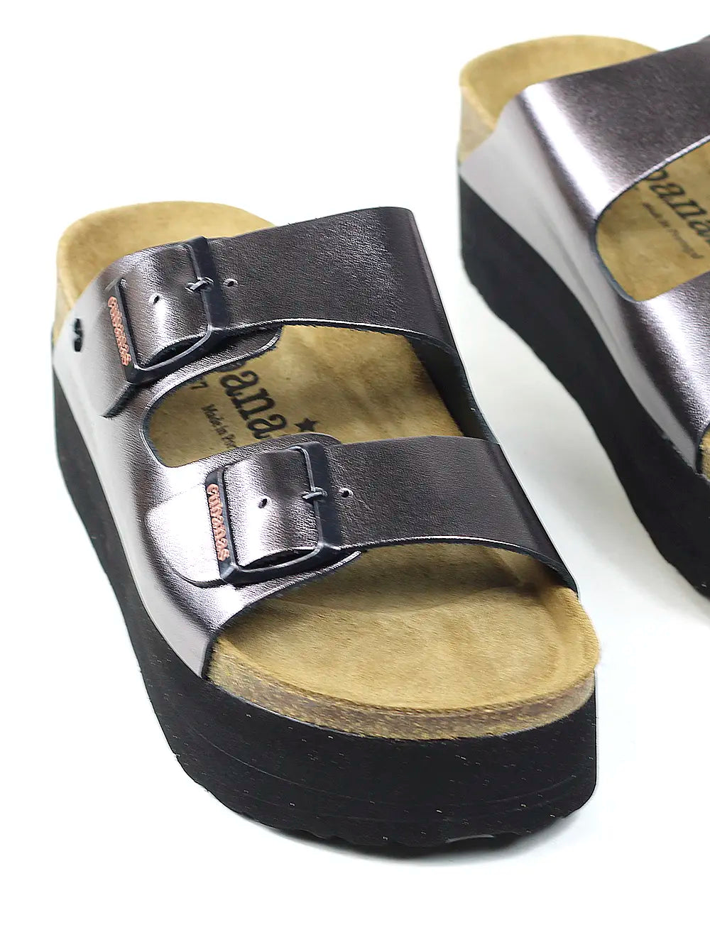 Amália Platform Sandals in Silver Leather