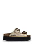 Amalia Platform Sandal in Gold Leather
