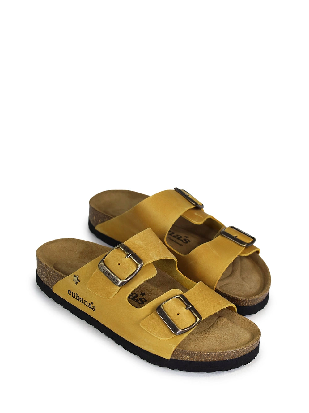 Amalia Yellow Leather Sandal with Two Straps