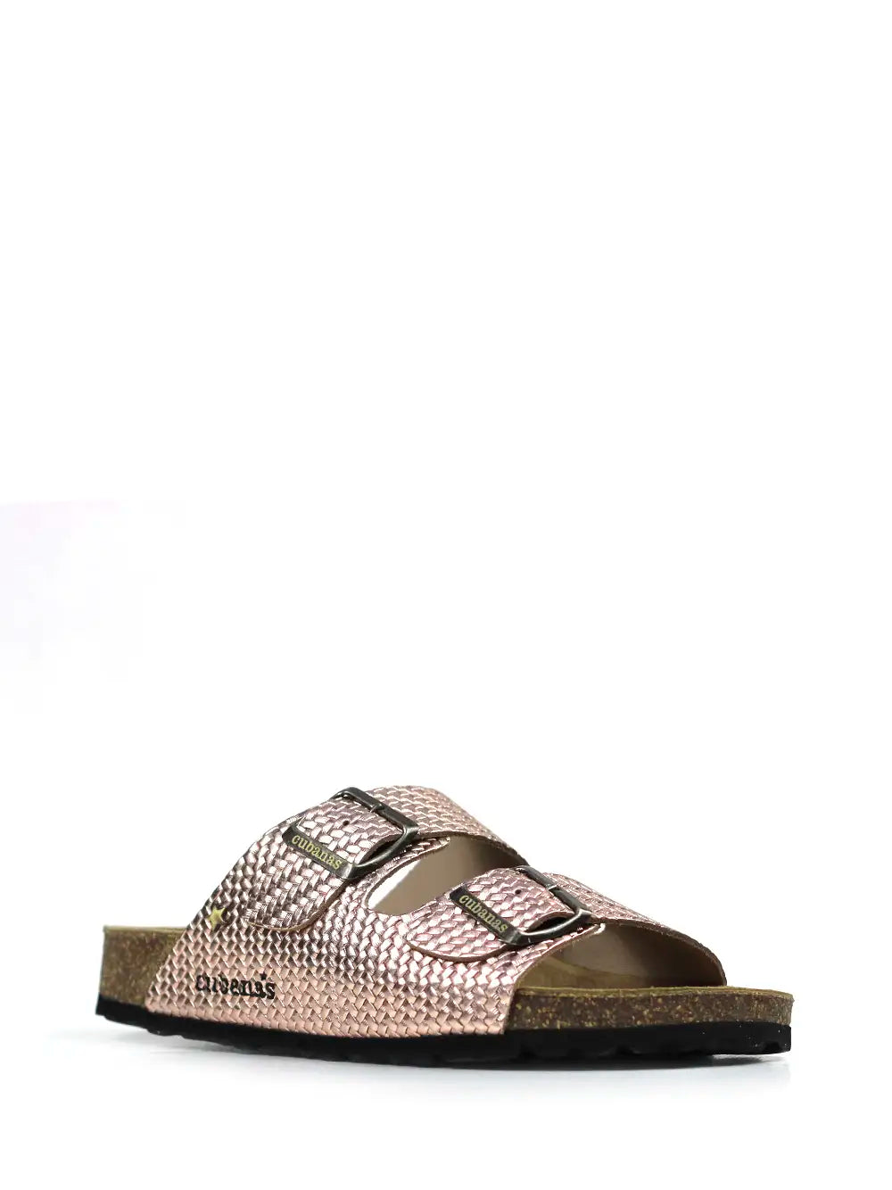 Amália Blue Leather Sandals with Two Straps