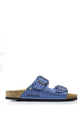 Amália Blue Leather Sandals with Two Straps