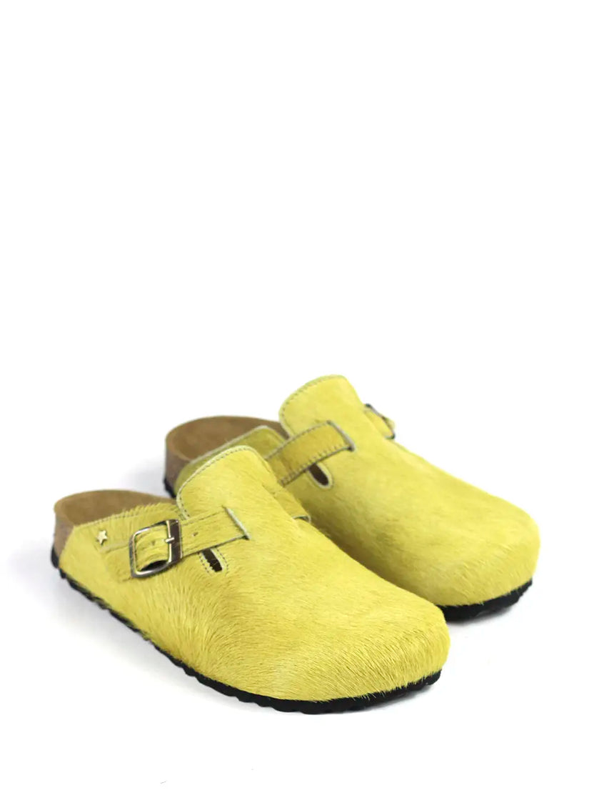 Maria Yellow Fur Sandals